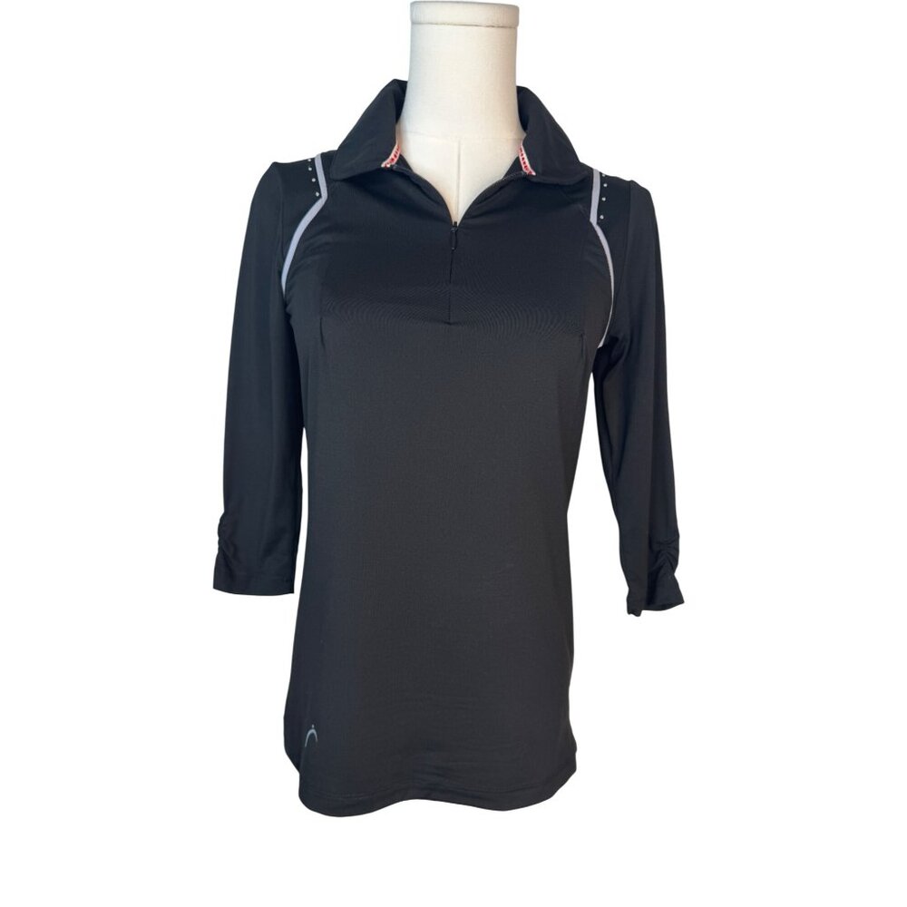 2/$30 NWT Swingdish Women’s Medium Golf Polo 3/4 Sleeve Black